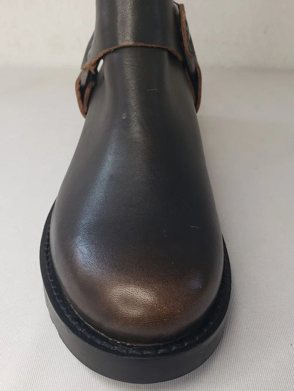 Frye SINGLE RIGHT BOOT ONLY Brown Leather Harness REPLACEMENT AMPUTEE